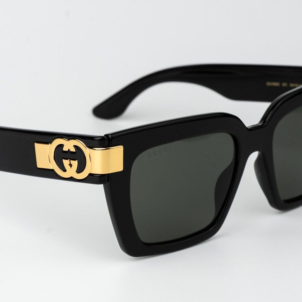 Gucci Women Sunglasses Black Grey Square GG1689S 001 NEW AUTHENTIC - Picture 9 of 16